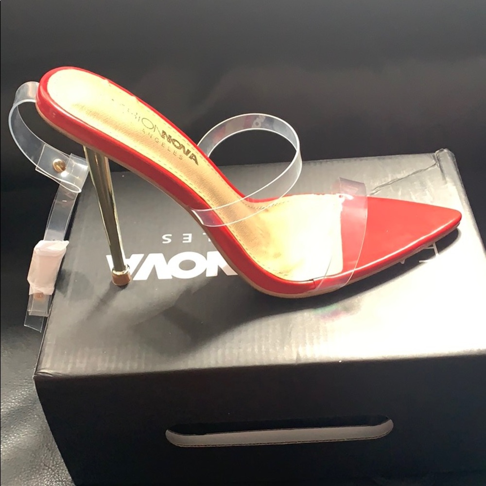 Red strappy sandal